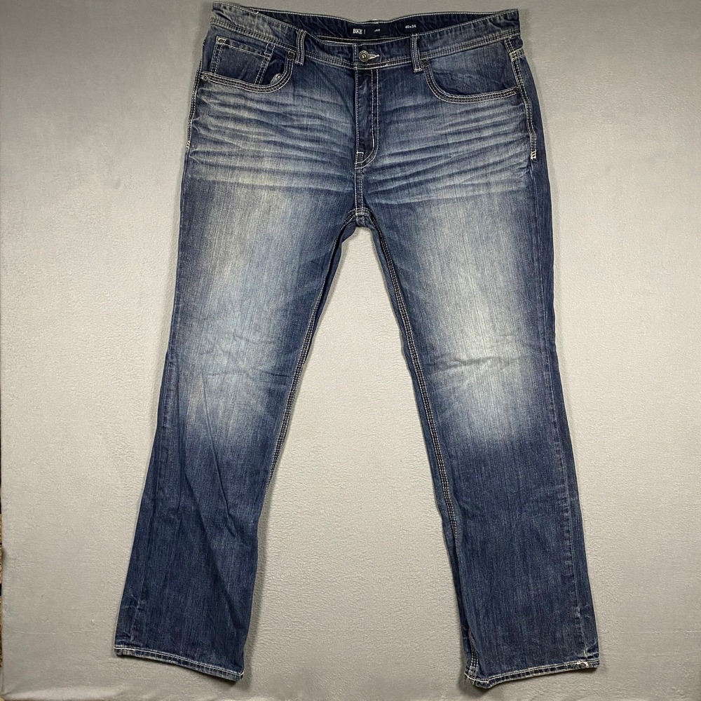 BKE Jake Jeans Mens 40x34 Blue Straight Leg Medium Wash Denim GB15419
